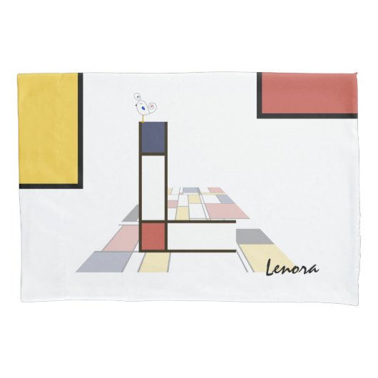 Charmant neoplasticisme Art Monogram. Letter L Kussensloop (Voorkant)