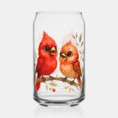 Charmant Noordelijk Kardinaal Glas (Achterkant)