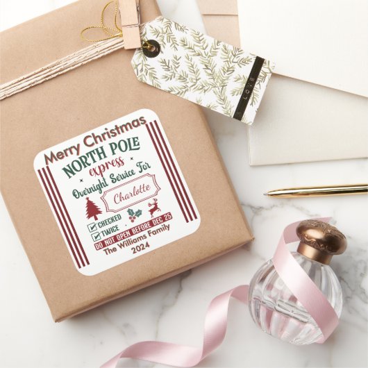 Charmant Noordpool Express ontwerp Vierkante Sticker (Geschenken)