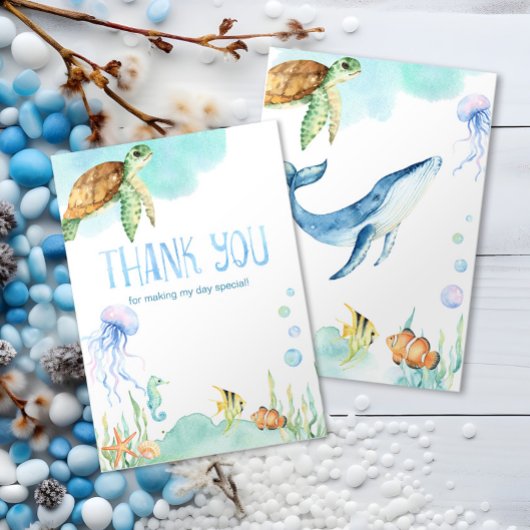 Charmant Onder Het Zee Oceaan Vrienden Dank U Bedankkaart