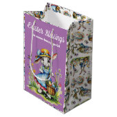 Charmant Paarse  Meisje Paashaas Medium Cadeauzakje (Voorkant Gekanteld)
