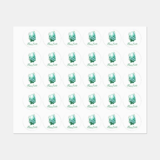 Charmant paasei – feestelijke illustratie labels (Vel)