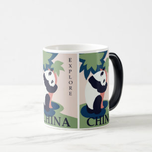 Charmant Panda-avontuur: Retro China Travel Art Magische Mok