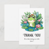 Charmant pastelkikker Baby shower Bedankkaart (Voorkant / Achterkant)