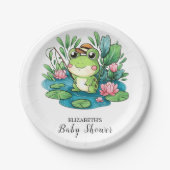 Charmant pastelkikker Baby shower Papieren Bordje (Voorkant)