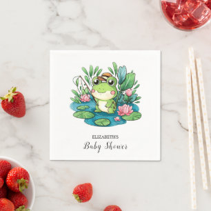 Charmant pastelkikker Baby shower Servet