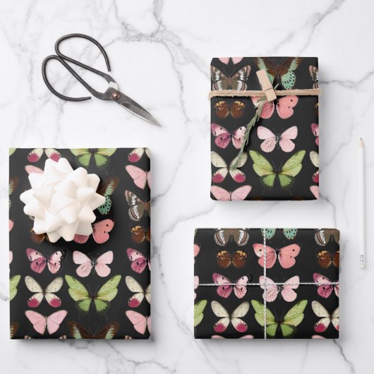 Charmant pastelvlinder inpakpapier (Voorkant)