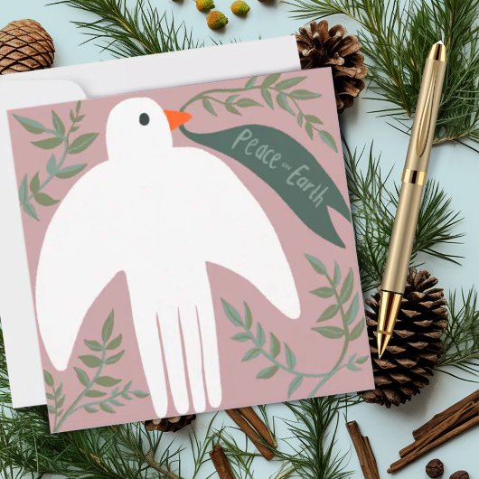 Charmant Peace Dove Christmas Xmas vakantie Roos