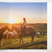 Charmant penseel script foto bruiloft drieluik uitnodiging (Binnenkant midden)