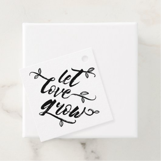 Charmant penseelscript laat liefde groeien bedankjes labels (In situ)