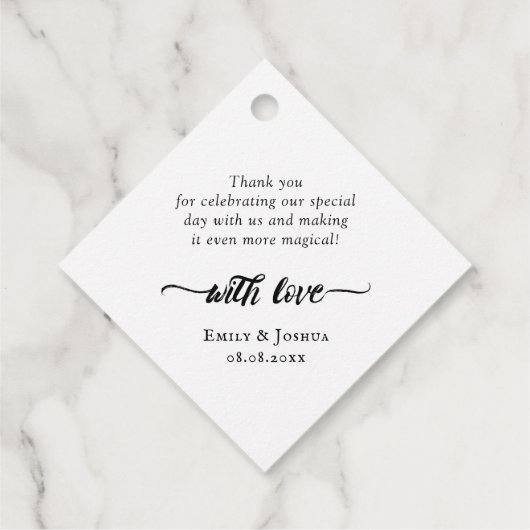 Charmant penseelscript laat liefde groeien bedankjes labels (Achterkant)