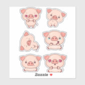 Charmant Piggy voor kinderen en ambachtsliefhebber Sticker (Vel)
