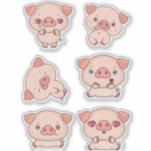 Charmant Piggy voor kinderen en ambachtsliefhebber Sticker (Voorkant)