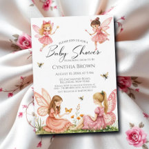 Charmant Pink Fairies Woodland Baby shower