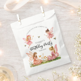 Charmant Pink Fairies Woodland verjaardagsfeestje Bedankzakje