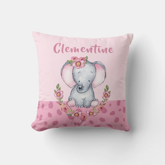 Charmant-PInk Floral Animal Print Kussen (Voorkant)