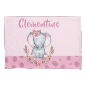 Charmant-PInk Floral Animal Print Kussensloop (Voorkant-Links)