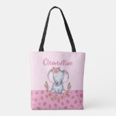 Charmant-PInk Floral Animal Print Tote Bag (Achterkant)