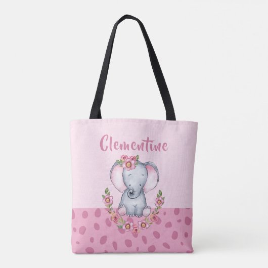 Charmant-PInk Floral Animal Print Tote Bag (Achterkant)