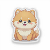 Charmant Pommeranian, pluizig genot, klein Sticker (Voorkant)