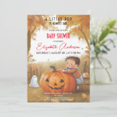 Charmant pompoen Halloween Baby shower Kaart (Staand voorkant)