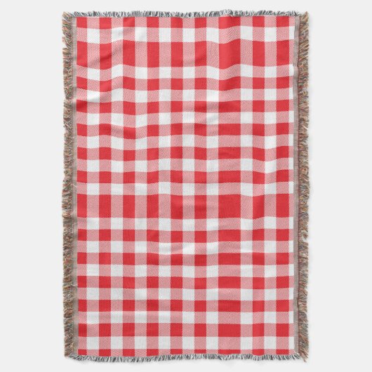 Charmant Red Gingham Check Patroon Deken (Voorkant Verticaal)