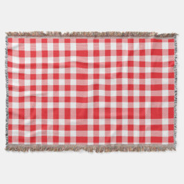 Charmant Red Gingham Check Patroon Deken