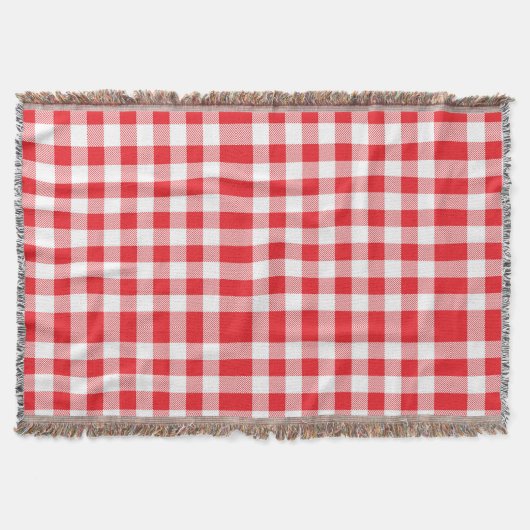 Charmant Red Gingham Check Patroon Deken (Voorkant)