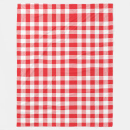 Charmant Red Gingham Check Patroon Fleece Deken