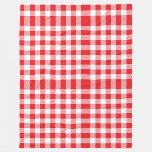 Charmant Red Gingham Check Patroon Fleece Deken (Voorkant)