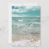 Charmant Reizen Strand Bestemming Starfish Bruilof Kaart (Achterkant)