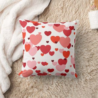 Charmant rood en roze hartpatroon kussen