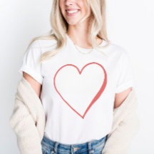Charmant rood hart T-shirt voor Valentijnsdag