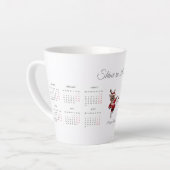 Charmant Rood Rendier 2025 aangepaste kalender Latte Mok (Linkerhoek)