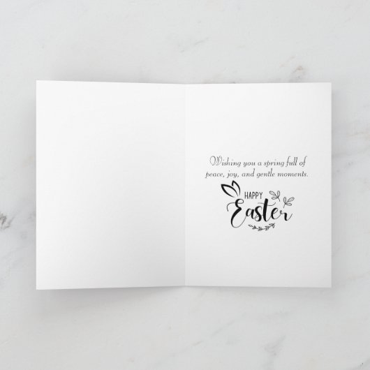 Charmant Roos Tuin Bunny Easter Feestdagen Kaart (Binnen)