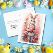 Charmant Roos Tuin Bunny Easter Feestdagenkaart