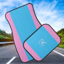 Charmant roze en blauw met aangepaste monogram