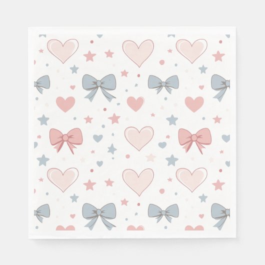 Charmant Roze en Blauwe Pastel Boog Patroon Servet (Voorkant)