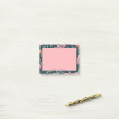 Charmant roze en perzik bloemmotief post-it® notes (Op bureau)