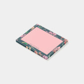 Charmant roze en perzik bloemmotief post-it® notes (Schuin)