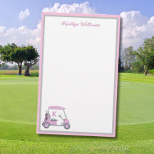 Charmant roze golfthema gepersonaliseerd briefpapi