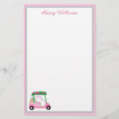 Charmant roze golfthema gepersonaliseerd briefpapi (Voorkant)