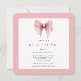 Charmant roze lint boog meisje Baby shower Kaart