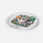 Charmant Schattig Wolf Baby shower Papieren Bordje (Gekanteld)