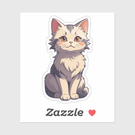 Charmant Schattige Kat ontwerp Sticker (Vel)