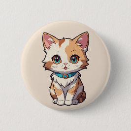 Charmant Schattige kattenontwerp Ronde Button 5,7 Cm