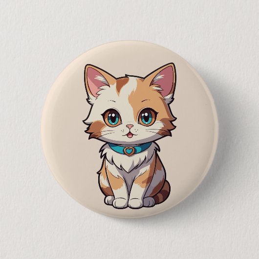 Charmant Schattige kattenontwerp Ronde Button 5,7 Cm (Voorkant)