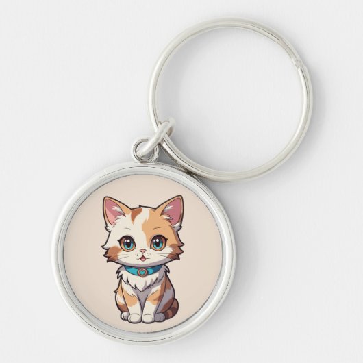 Charmant Schattige kattenontwerp Sleutelhanger (Voorkant)