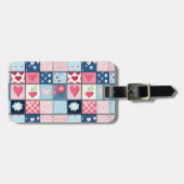 Charmant Schattige patchwork ontwerp Bagagelabel (Voorkant horizontaal)