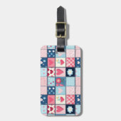 Charmant Schattige patchwork ontwerp Bagagelabel (Voorkant verticaal)
